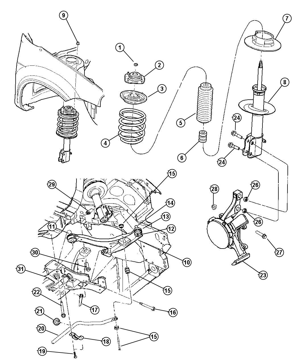 Diagram Suspension, Front. for your Chrysler